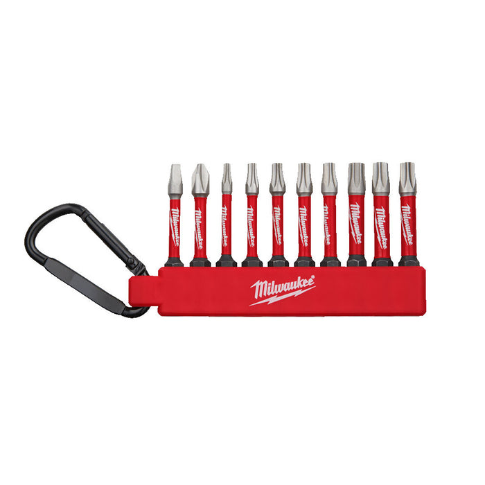 Milwaukee 10 Piece SHOCKWAVE Screwdriver Bit Carabiner Set 4932480941